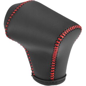Gear Shift Knob Cover for Kia Rio 4 K2 Sportage Ql kx5 Optima K5 NIRO 2017 2018 2019 with Red Stitches Durable | Transmission Shifter Boot Lever Cover Black Faux Leather 1 Pcs