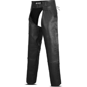 BYKR Leather Motorcycle Chaps for Men & Women Overpants Cowboy Riding Biker Vintage Chap Pants Adjustable Waist & Length