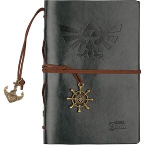 ONE250 Legend of Zelda Journal, Writing Journal, Travel Diary, 7.2x5.1 Notebook, Writers Notebook, Refillable Diary Sketchbook, Fountain Pen Safe (Brown)