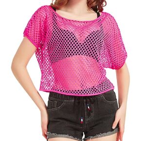 Women's Casual Sexy Off Shoulder T-Shirt Tops, 80s 90s Outfit Oversized 80's Costume Neon Clothes