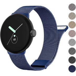Meliya Metal Band Compatible with Google Pixel Watch 2 Band / Pixel Watch Bands for Women Men, Stainless Steel Mesh Loop Adjustable Wristband Replacement Strap for Google Pixel Watch 2 2023 / Pixel Watch 2022