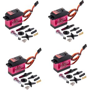 4PCS 40KG High Torque 6V Waterproof Digital Full Metal Stainless Steel Gear Motor Servo 25T Arm for DIY Anduino RC Cars Truck 180°