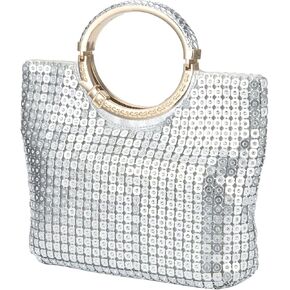 Designer Handbags Sequin Tote Bag With Rhinestone Wristlet Sparkly Purse