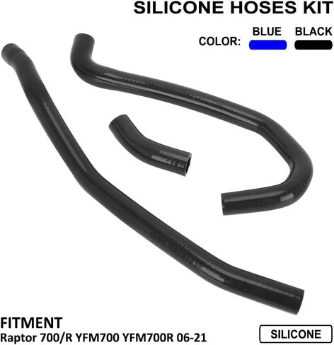 ATV Radiator Coolant Hoses Silicone for Raptor 700 700R YFM 700 700R 2006-2024 Black in Saudi Arabia