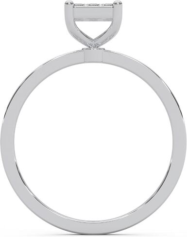 0.11 Cttw Round Cut Natural Diamond (Color: I-J,Clarity: I2-I3) | Square Cluster Engagement Ring For Women | Crafted In 925 Sterling Silver in Saudi Arabia