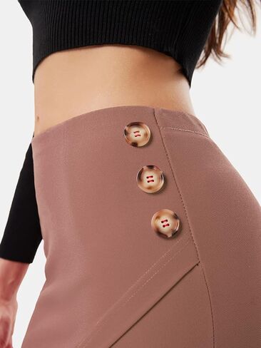 EXLURA المرأة مرونة عالية الخصر زر التنانير الصغيرة مثير Bodycon قلم رصاص التنانير القصيرة سليم صالح حفلة تاريخ ليلة تنورة 2024 in Kuwait