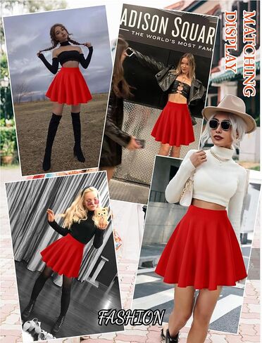 تنورة نسائية أساسية قابلة للتمدد متوهجة صغيرة متزلج تنورة غير رسمية متعددة الاستخدامات على شكل حرف a مع جوارب شبكية S-XXL in Kuwait