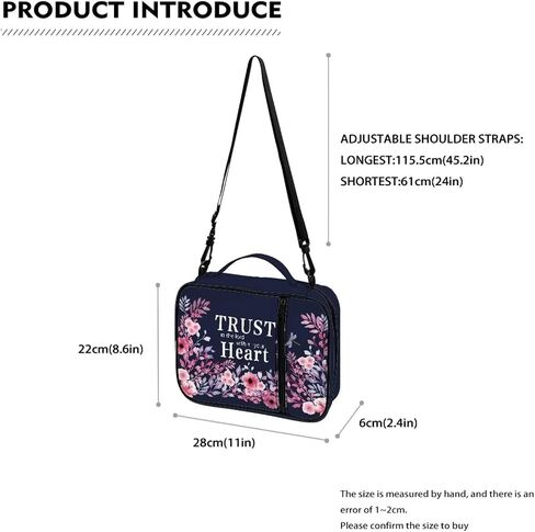 Bible Bags and Totes for Women with Verse, Portable Multi-Functional Bible Study Supplies Kit for Women Girls, Large Bible Covers for Women with Shoulder Strap Handle, Blue and Pink in Kuwait
