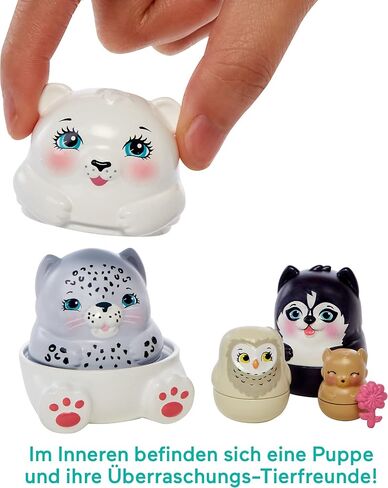 Enchantimals Secret Besties Tree Hut Playset with Small Doll House, Pawbry Polar Bear Doll (3.5-inch), 5 Nesting Animals & Accessory, Snow Valley Toy Collection in Saudi Arabia