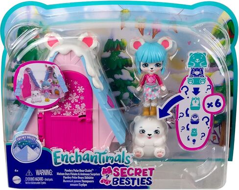 Enchantimals Secret Besties Tree Hut Playset with Small Doll House, Pawbry Polar Bear Doll (3.5-inch), 5 Nesting Animals & Accessory, Snow Valley Toy Collection in Saudi Arabia