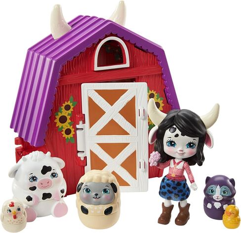 Enchantimals Secret Besties Cambrie Cow Farmhouse 5.8-in with 1 Doll (3.5-in), 5 Animal Figures, and 1 Accessory, Harvest Hills Collection, Great Gift for Kids Ages 3 and Up in Saudi Arabia