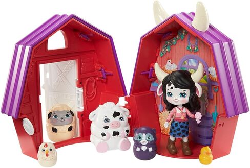 Enchantimals Secret Besties Cambrie Cow Farmhouse 5.8-in with 1 Doll (3.5-in), 5 Animal Figures, and 1 Accessory, Harvest Hills Collection, Great Gift for Kids Ages 3 and Up in Saudi Arabia
