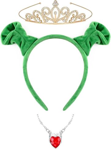 عصابة رأس من القطيفة للغول والأميرة من كافوك مع تاج وقلادة على شكل قلب لإكسسوارات أزياء الهالوين مونستر أوجري التنكرية in Kuwait