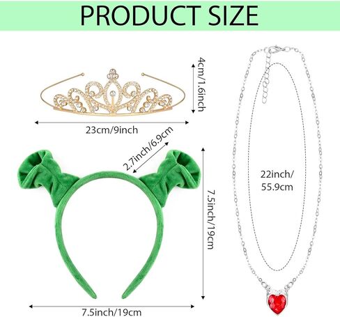 عصابة رأس من القطيفة للغول والأميرة من كافوك مع تاج وقلادة على شكل قلب لإكسسوارات أزياء الهالوين مونستر أوجري التنكرية in Kuwait