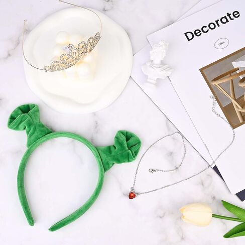 عصابة رأس من القطيفة للغول والأميرة من كافوك مع تاج وقلادة على شكل قلب لإكسسوارات أزياء الهالوين مونستر أوجري التنكرية in Kuwait