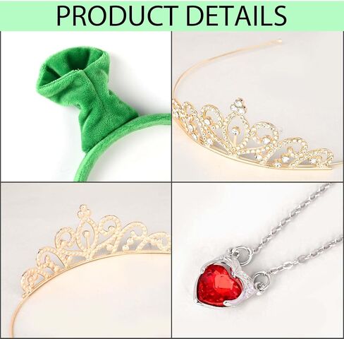 عصابة رأس من القطيفة للغول والأميرة من كافوك مع تاج وقلادة على شكل قلب لإكسسوارات أزياء الهالوين مونستر أوجري التنكرية in Kuwait