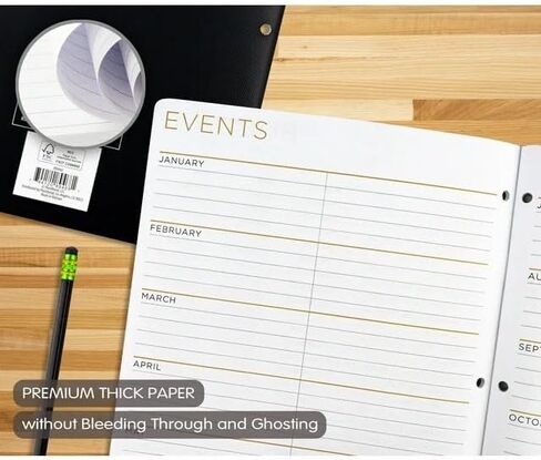 PlanAhead July 2024 - June 2026 Monthly Planner - 11"x8" 2 Year Academic Planner Notebook with Large Print - 3-Hole Punched Calendar Agenda for Student & Teacher - No Color Selection Available, Chosen Randomly in Saudi Arabia
