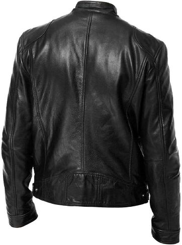 Laverapelle Men's Sword Black Genuine Lambskin Leather Biker Jacket - 1501533 in Saudi Arabia