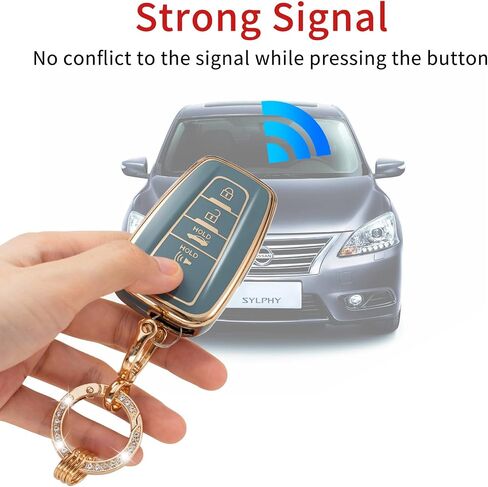 Gematay for Toyota Key Fob Cover Keychain, Car Key Case for 2018-2022 Camry RAV4 Highlander Avalon C-HR Prius Corolla GT86 Key Protector, Black in Saudi Arabia