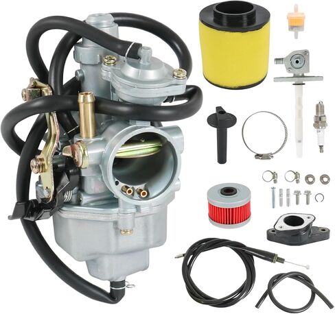 Carburetor Replacement For Honda TRX250 Recon 1997-2001 TRX250TE TRX250TM 2002-2007, Include Oil Filter, Air Filter, Fuel Valve Petcock, Throttle Cable in Kuwait