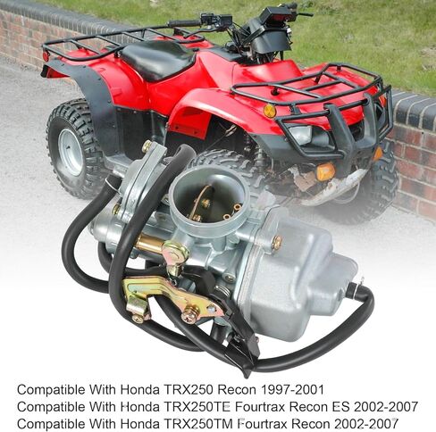 Carburetor Replacement For Honda TRX250 Recon 1997-2001 TRX250TE TRX250TM 2002-2007, Include Oil Filter, Air Filter, Fuel Valve Petcock, Throttle Cable in Kuwait