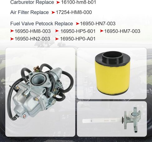 Carburetor Replacement For Honda TRX250 Recon 1997-2001 TRX250TE TRX250TM 2002-2007, Include Oil Filter, Air Filter, Fuel Valve Petcock, Throttle Cable in Kuwait
