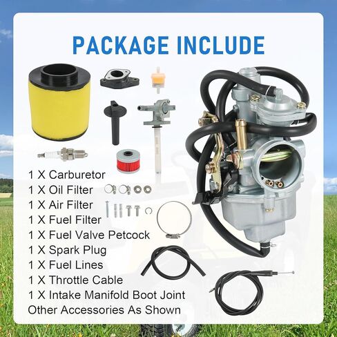 Carburetor Replacement For Honda TRX250 Recon 1997-2001 TRX250TE TRX250TM 2002-2007, Include Oil Filter, Air Filter, Fuel Valve Petcock, Throttle Cable in Kuwait