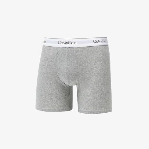 سروال بوكسر رجالي من Calvin Klein مصنوع من القطن القابل للتمدد مكون من 3 قطع، رمادي منقط/أسود/أبيض، مقاس متوسط in Saudi Arabia