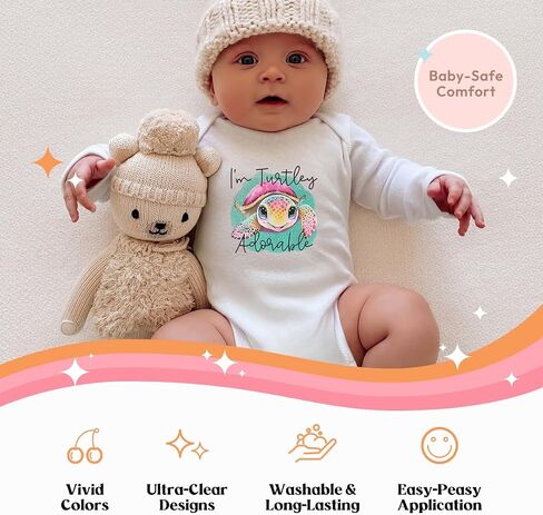 Kaciola 30 Sheets Baby Shower Games Iron on Transfers, Animal DTF Transfers Ready to Press Baby Bodysuit Making Stickers Iron on Decals for T Shirts Hoodie DIY Crafts (Animal) in Kuwait