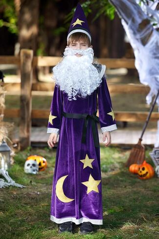 Kids Halloween Wizard Warlock Robe and Set 1-10 Years in Kuwait