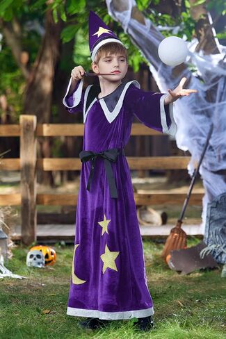 Kids Halloween Wizard Warlock Robe and Set 1-10 Years in Kuwait