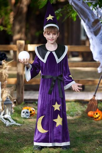 Kids Halloween Wizard Warlock Robe and Set 1-10 Years in Kuwait