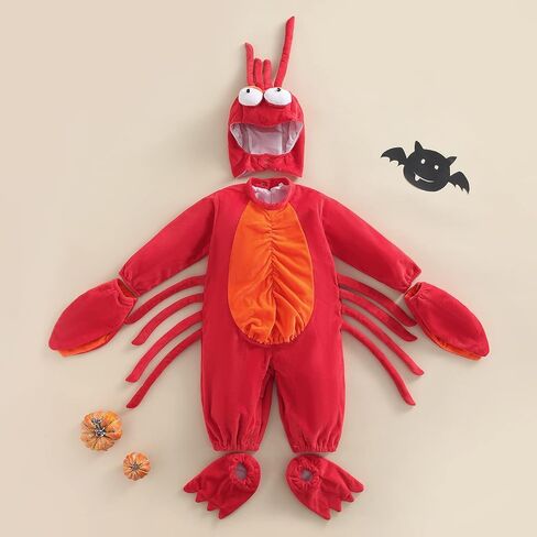 Baby Halloween Costumes Toddler Boys Cartoon Dinosaur/Lobster Costumes Newborn Cosplay Party Fancy Dress Up in Kuwait