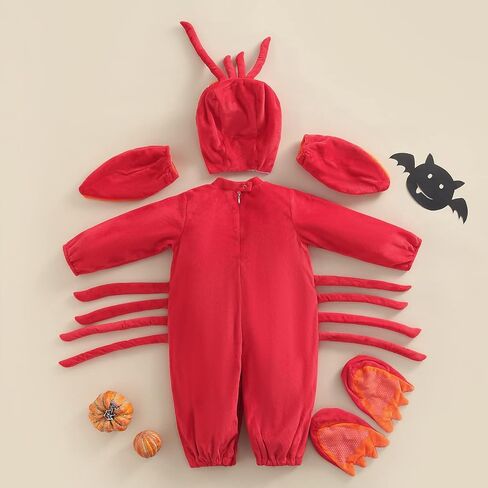 Baby Halloween Costumes Toddler Boys Cartoon Dinosaur/Lobster Costumes Newborn Cosplay Party Fancy Dress Up in Kuwait