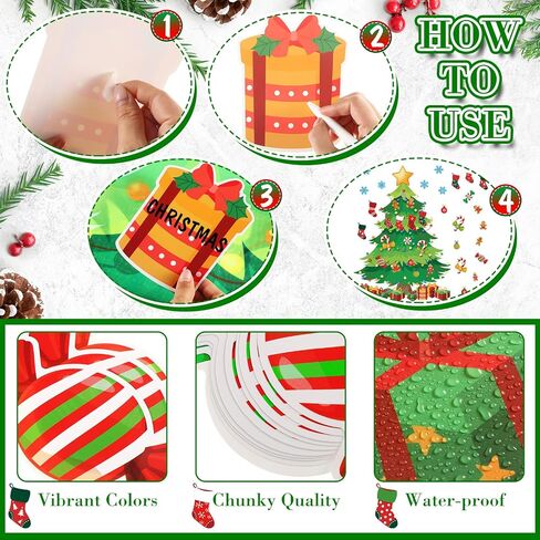 Tatuo 125 Pcs Big Christmas Tree Bulletin Board Set 47 x 46 Inch Christmas Tree Background Christmas Cutouts Stockings Snowflakes Bulletin Board for Classroom Home Chalkboard Wall Decoration in Saudi Arabia