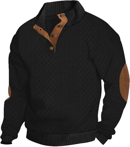 Ymosrh Men's Sweatshirt European Size Outdoor Casual Standing Collar Long-Sleeved Sweater Crewneck Sweatshirts, S-5XL in Saudi Arabia