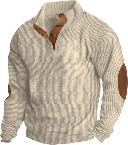 Ymosrh Men's Sweatshirt European Size Outdoor Casual Standing Collar Long-Sleeved Sweater Crewneck Sweatshirts, S-5XL in Saudi Arabia