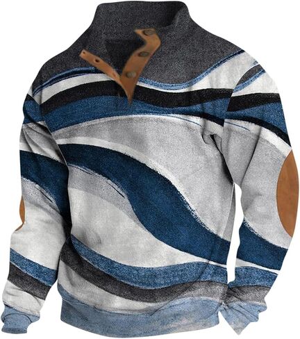 Ymosrh Men's Sweatshirt European Size Outdoor Casual Standing Collar Long-Sleeved Sweater Crewneck Sweatshirts, S-5XL in Saudi Arabia