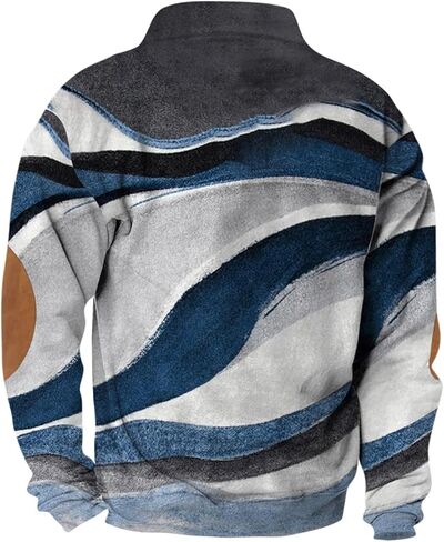 Ymosrh Men's Sweatshirt European Size Outdoor Casual Standing Collar Long-Sleeved Sweater Crewneck Sweatshirts, S-5XL in Saudi Arabia