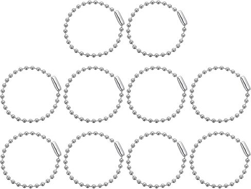 HARFINGTON 20pcs Ball Beads Chain 4 Inch 2.4mm Diameter Stainless Steel Dog Tag Keychain Ball Connector Clasp for Jewelry Making Necklace DIY Crafts, Silver Tone in Saudi Arabia