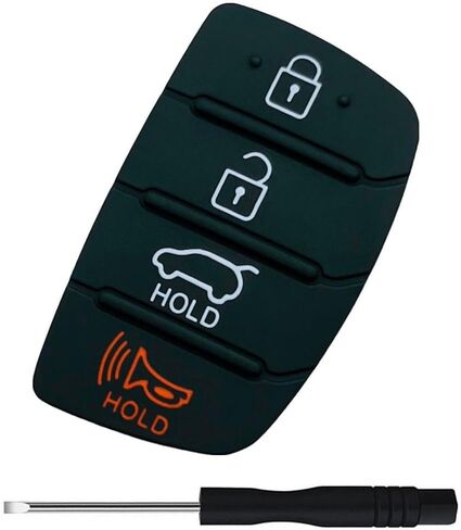 Replacement Flip Folding Smart Keyless Entry Remote Control Key Fob Rubber Button Pad for 2013 2014 2015 2016 2017 2018 Hyundai Santa Fe Sport Sonata Car Key Fob Case Shell (4 Button-1pcs) in Saudi Arabia