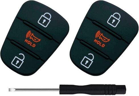 Replacement Flip Folding Smart Keyless Entry Remote Control Key Fob Rubber Button Pad for 2013 2014 2015 2016 2017 2018 Hyundai Santa Fe Sport Sonata Car Key Fob Case Shell (4 Button-1pcs) in Saudi Arabia