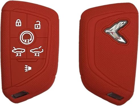 حافظة مفاتيح Key-Fob Shell لـ Corvette C8 - متوافقة مع مفتاح التحكم عن بعد الذكي Corvette C8، سيليكون ممتاز لحماية مفتاح السيارة (ألياف الكربون، 7 أزرار) in Kuwait