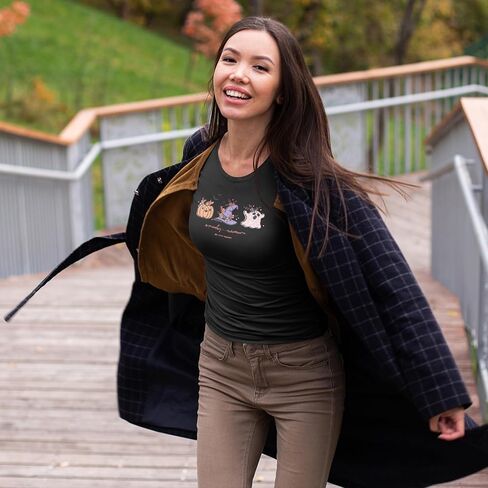 Life is Good Women's Crusher Tee, Long Sleeve Cotton Graphic T-Shirts, Spooky Season Doodles in Saudi Arabia