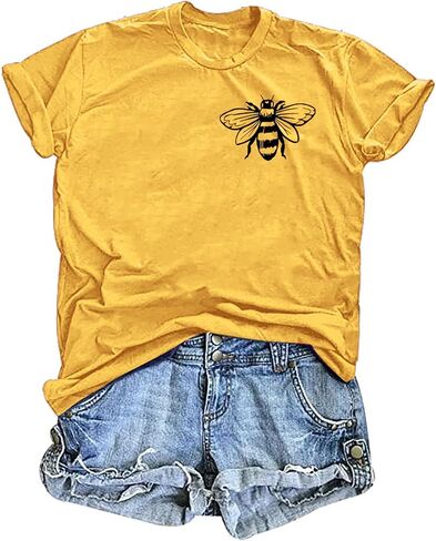 Bee T-Shirt for Women: Cute Bee Graphic Shirts Bee Kind T Shirt Funny Inspirational Casual Tees Tops in Saudi Arabia