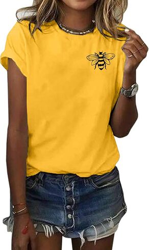 Bee T-Shirt for Women: Cute Bee Graphic Shirts Bee Kind T Shirt Funny Inspirational Casual Tees Tops in Saudi Arabia