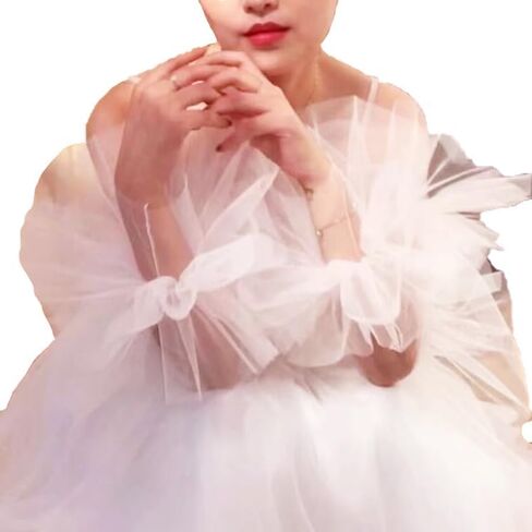 Women Long Puff Gloves Satin/Mesh Opera Sheer Gloves Elbow Oversized Ruffled Banquet Wedding Dance Party Gloves in Kuwait