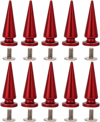 Tyenaza 10 Sets Cone Spikes, Copper Bullet Rivet Metal Screwback Studs Rivets for Punk Style DIY Leather Craft Bag Shoe (Blue) in Saudi Arabia