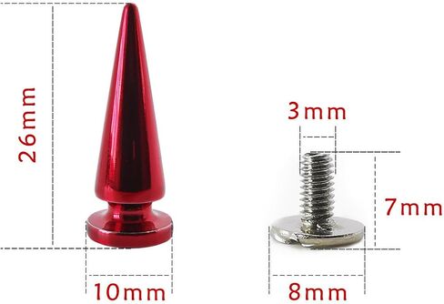 Tyenaza 10 Sets Cone Spikes, Copper Bullet Rivet Metal Screwback Studs Rivets for Punk Style DIY Leather Craft Bag Shoe (Blue) in Saudi Arabia