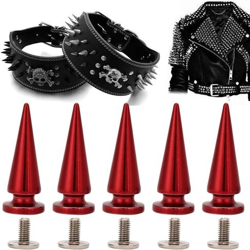 Tyenaza 10 Sets Cone Spikes, Copper Bullet Rivet Metal Screwback Studs Rivets for Punk Style DIY Leather Craft Bag Shoe (Blue) in Saudi Arabia